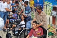 Direksi Perkebunan Nusantara II (PTPN2) menggelar bakti sosial di halaman Masjid Ubudiyah Aulawiyah Tanjung Morawa, Kamis (16/11) siang.