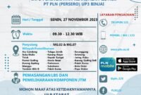 Jadwal pemadaman listrik sementara ULP PLN Stabat.