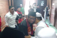 Cawapres nomor urut 3 Mahfud MD saat berkunjung ke Bumi Persulukan Besilam.