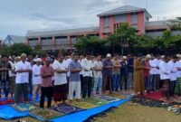 WBP Shalat Ied di Lapangan Lapas Narkotika Kelas IIA Langkat.