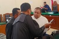 Bupati Langkat Terbit Rencana Peranginangin usai menjalani sidang di PN Stabat, Selasa (14/5/2024) terkait kasus Tindak Pidana Perdagangan Orang (TPPO)