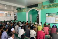 Warga binaan Rutan Kelas IIB Tanjung Pura Shalat Idul Adha 1455 H.