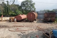 Gudang BBM ilegal di Desa Karang Rejo, Kecamatan Stabat, Langkat.