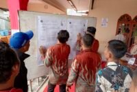 Penghitungan suara di TPS 005 Kelurahan Sidomulyo, Kecamatan Stabat, Langkat.