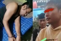 Tata (kanan) dan Dedi (kiri) saat disekap dan dianiaya di pos BKO perkebunan dengan tangan diborgol.