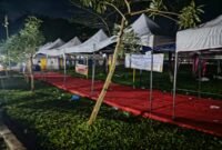 Stan di Alun-alun T Amir Hamzah Stabat yang dielola Meri disewakan dengan biaya yang cukup besar.