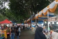 Stand-stand yang dibandrol Rp2 juta untuk biaya sewa selama 3 hari dalam momen HUT Langkat.