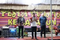 Pimpinan DPRD Sumut Ricky Anthony menghadiri Pesta Kerja Tahun di Desa Bekiung, Kecamatan Kuala.