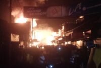 Kebakaran 6 rumah di Pekan Bahorok, Kecamatan Bahorok, Langkat.