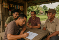 Ilustrasi aktifitas toto gelap (AI).