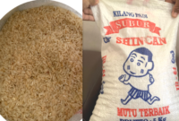 Beras Shincan yang diproduksi Kilang Padi Subur Kecamatan Secanggang, Langkat dengan kualitas tak layak.