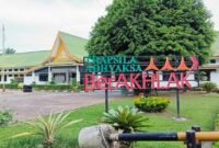 Kantor Kejaksaan Negeri Langkat di Jl Proklamasi, Kelurahan Kwala Bingai, Kecamatan Stabat, Langkat.