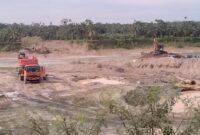 Galian C yang dikelola N Sembiring di Desa Gunung Tinggi, Kecamatan Sirapit, Langkat.