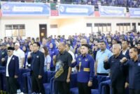 Ketua DPW NasDem Sumut Iskandar ST bersama ribuan kader BAPERA di GOR Langkat Berseri, Stabat beberapa waktu lalu.