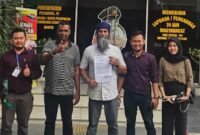 Ranjot Singh didampingi penasihat hukumnya membuat laporan di Mapolda Sumut.