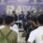 Pimpinan DPRD Sumut Ricky Anthony memberi kata sambutan saat membuka Turnamen Voly RACUP 2025