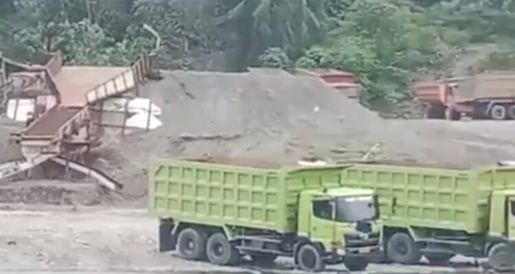 Galian C yang diduga Ilegal di Dusun Selese, Desa Sematar, Kecamatan Bahorok, Langkat yang meresahkan warga sekitar.