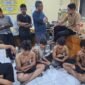 Keempat kawanan geng motor (Gemot) yang berhasil diamankan warga