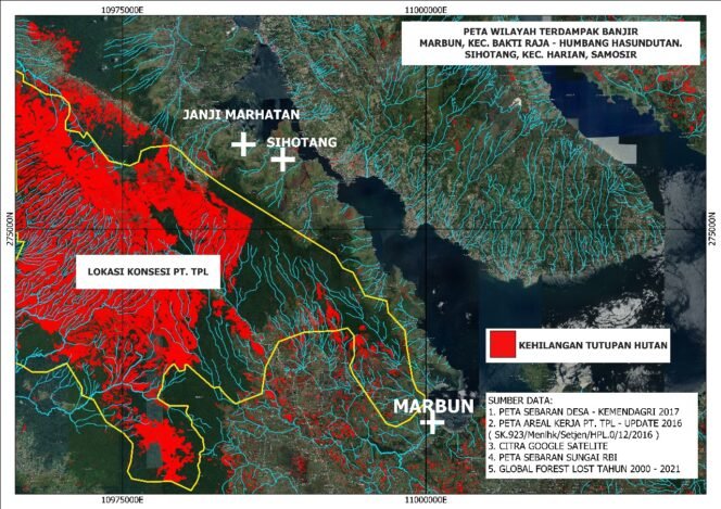 
WALHI Sumatera Utara: Banjir di Samosir dan Humbahas karena Kerusakan Hutan Bentang Tele