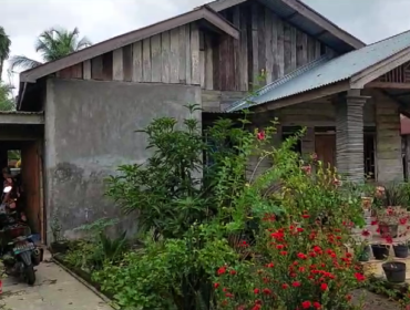 Rumah Saidun Nisah di Kecamatan Tanjung Pura, Langkat yang dibobol maling.
