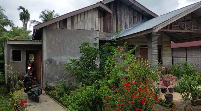 Rumah Saidun Nisah di Kecamatan Tanjung Pura, Langkat yang dibobol maling.