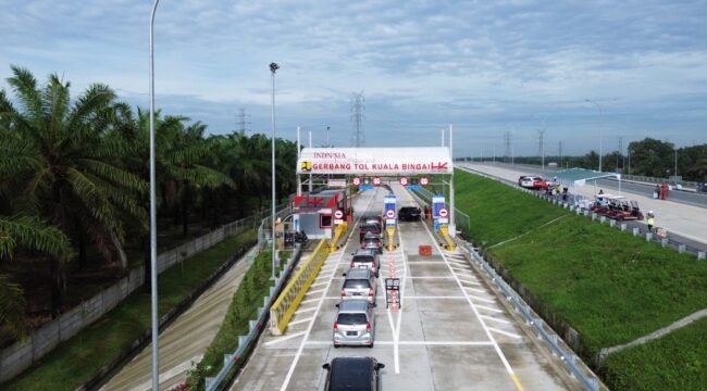 Gerbang Tol Kuala Bingai di Ruas Tol Binjai - Langsa.