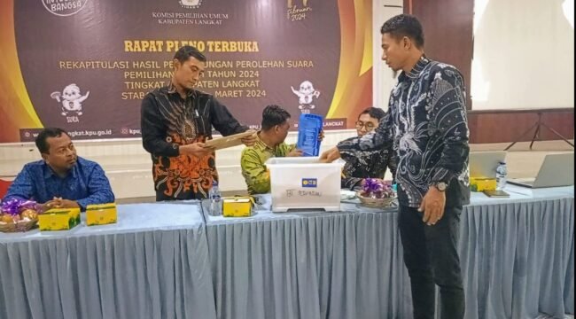 Rapat Pleno Terbuka KPU Langkat di Gedung Pegnasos Langkat.