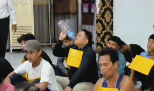 Kabid SD Dinas Pendidikan Langkat Muhammad Ridwan menjalani pemeriksaan di Mapolres Binjai, Rabu (3:4:2024) siang