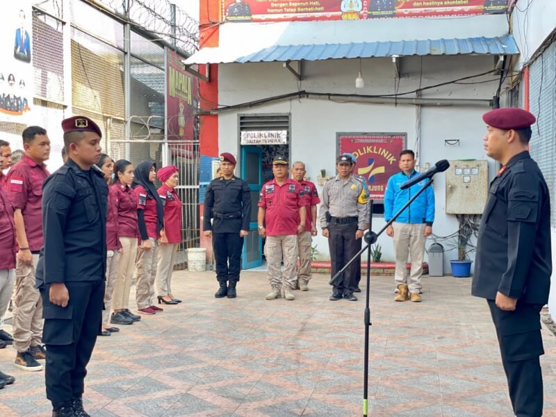 Karutan Tanjung Pura Jimri Anton Nababan pimpin Apel Siaga razia gabungan bersama BNN dan Polse Tanjung Pura, Jum'at (5/4/2024) pagi.