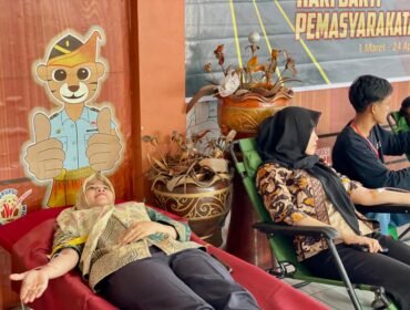 Kegiatan donor darah di Rutan Kelas IIB Tanjung Pura dalam rangka HBP ke-60, Jum'at (19/4/2024) pagi.