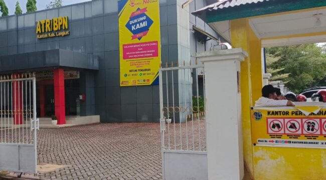 Knator BPN Langkat di Kelurahan Kwala Bingai, Kecamatan Stabat, Langkat.