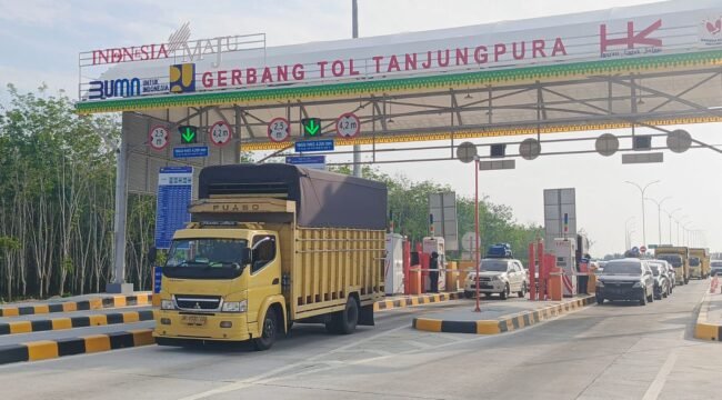 Suasana Exit Tol Tanjung Pura jelang labaran Idul Fitri 20242.
