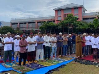 WBP Shalat Ied di Lapangan Lapas Narkotika Kelas IIA Langkat.
