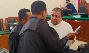 Bupati Langkat Terbit Rencana Peranginangin usai menjalani sidan di PN Stabat terkait kasus Tindak Pidana Perdagangan Orang (TPPO)