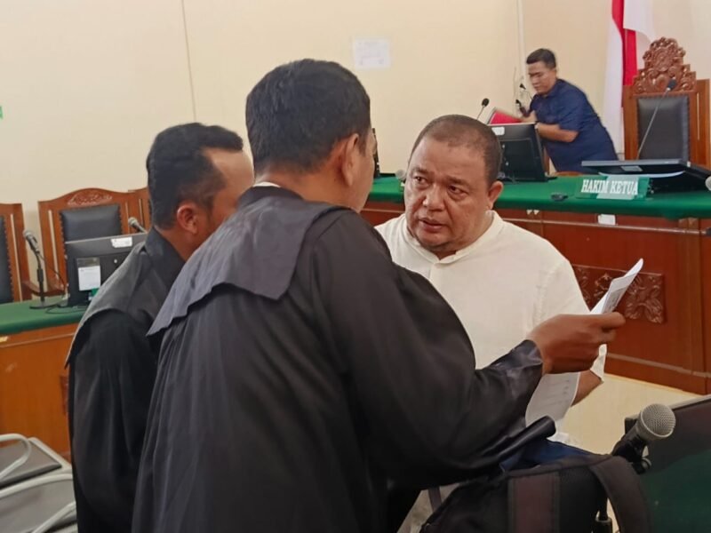 Bupati Langkat Terbit Rencana Peranginangin usai menjalani sidang di PN Stabat, Selasa (14/5/2024) terkait kasus Tindak Pidana Perdagangan Orang (TPPO)