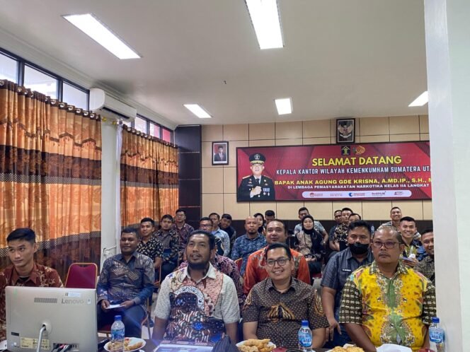 
Kalapas Narkotika Kelas IIA Langkat Kanwil Kemenkumham Sumut perkenalkan inovasi rehabilitasi narkotika.