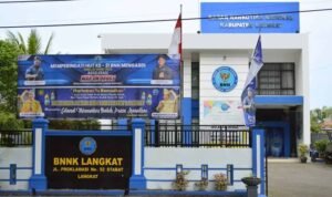 Kantor BNNK Langkat di Jalan Proklamasi, Kelurahan Kwala Bingai, Kecamatan Stabat, Langkat