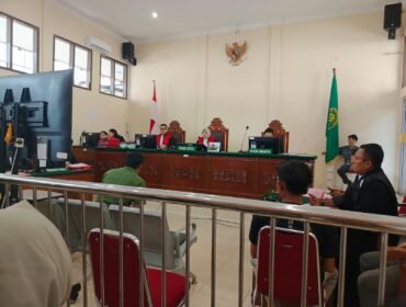 Saksi ahli dari KPH 1 Stabat Tanta Peranginangin memberikan keterangan di persidangan yang digelar di PN Stabat.