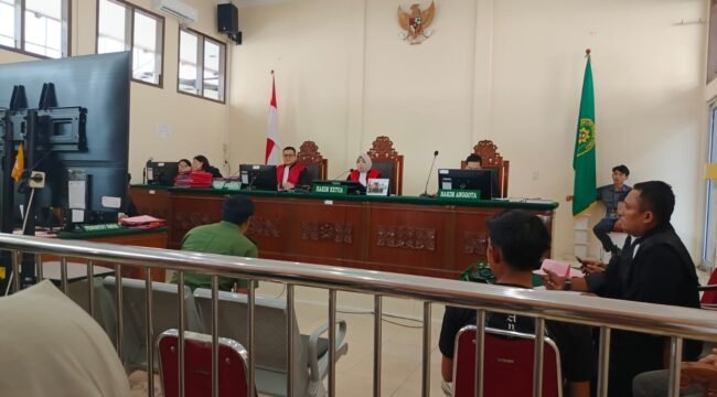 Saksi ahli dari KPH 1 Stabat Tanta Peranginangin memberikan keterangan di persidangan yang digelar di PN Stabat.