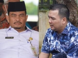 Kepala Dinas Pendidikan Langkat Saiful Abdi dan Kepaka BKD Langkat Eka Syahputra Depari tersangka dugaan  kasus korupsi seleksi PPPK Guru tahun 2023.