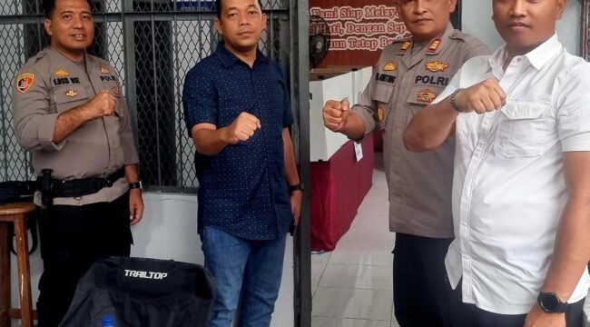 Karutan Tanjung Pura Jimri Anton Nababan didampingi KaPLP Efri Yanto dan Kapolsek Tanjung Pura AKP Zul Iskandar Ginting monitoring Pilkada di TPS Khusus.