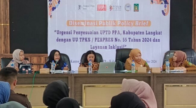 ASB menggelar disemasi publik terkaut UU TPKS di DInas PPKB dan PPA Langkat.