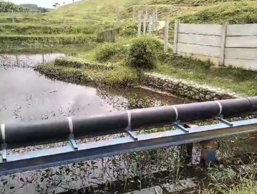 Klim pipa PDAM Tirtawampu di Desa Kwala Pesilam, Kecamatan Padang Tualang, Langkat yang dicuri.