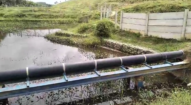 Klim pipa PDAM Tirtawampu di Desa Kwala Pesilam, Kecamatan Padang Tualang, Langkat yang dicuri.