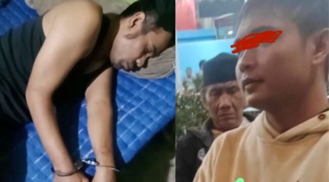 Tata (kanan) dan Dedi (kiri) saat disekap dan dianiaya di pos BKO perkebunan dengan tangan diborgol.