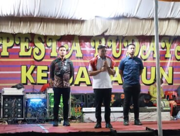 Pimpinan DPRD Sumut Ricky Anthony menghadiri Pesta Kerja Tahun di Desa Bekiung, Kecamatan Kuala.