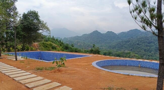 Dua kolam renang di kawasan Hutan Produksi Tetap di Desa Lau Damak, Kecamatan Bahorok, yang disebut-sebut milik Bupati Langkat H Syah Afandin.