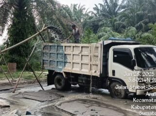 Tambang milik oknum polisi yang bertugas di Polres Langkat berinisial Wah.