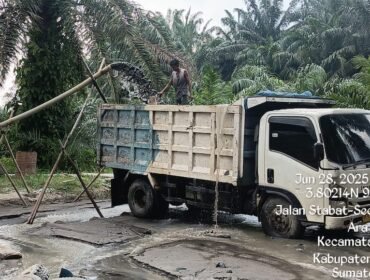 Tambang milik oknum polisi yang bertugas di Polres Langkat berinisial Wah.
