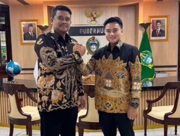 Gubernur Sumut Muhammah Bobby Afif Nasution bersama Pimpinan DPRD Sumut Ricky Anthony.